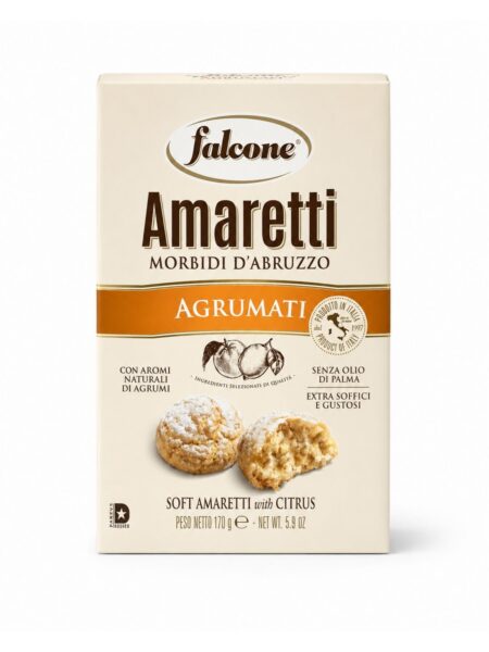 Amaretti Morbidi Agrumati – Mäkké amaretti s citrusovou arómou – Falcone 170 g