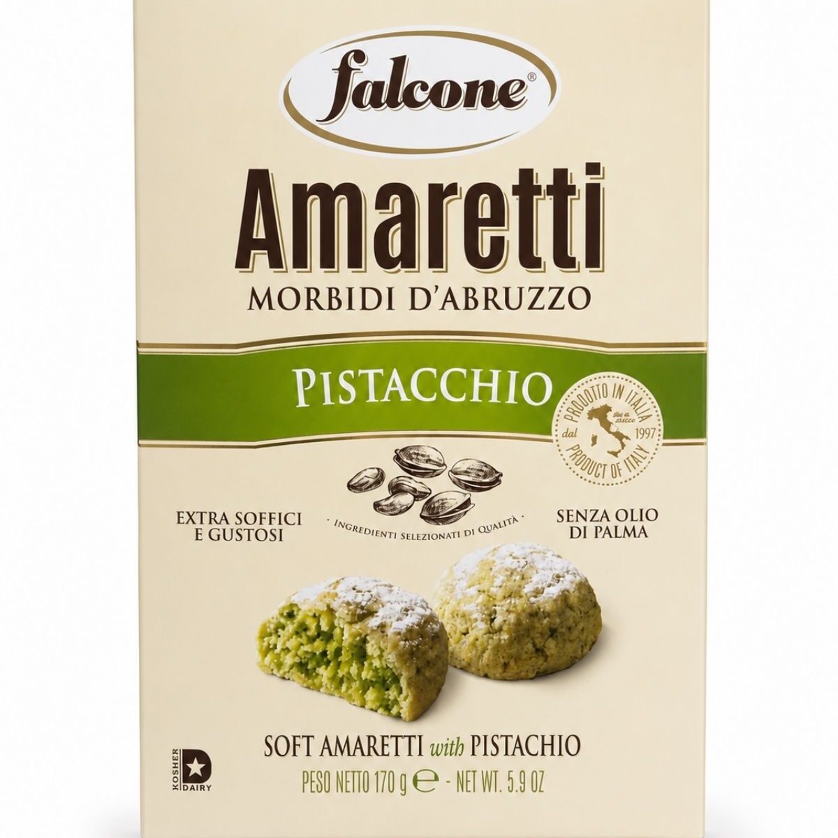 Amaretti Morbidi d’Abruzzo - Mäkké pistáciové sušienky – Falcone 170g