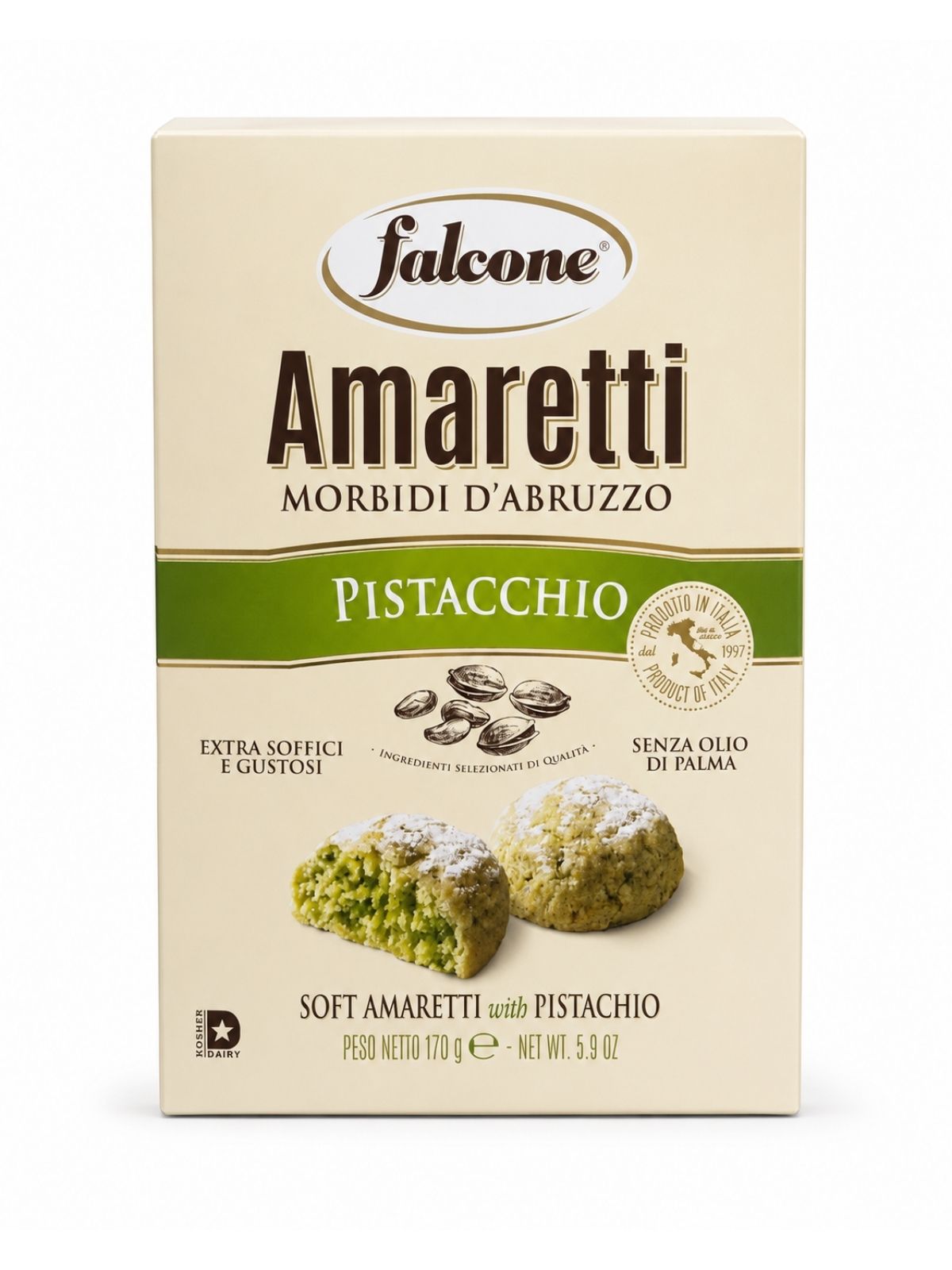 Amaretti Morbidi d’Abruzzo - Mäkké pistáciové sušienky – Falcone 170g