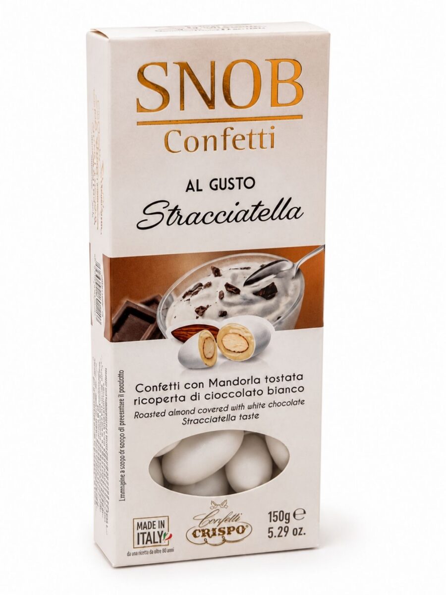 Confetti Snob Stracciatella – dražé mandľa stracciatella Crispo 150 g