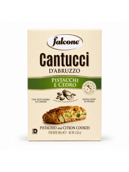 Cantucci d’Abruzzo – Pistáciové sušienky s kandizovaným cedrátom – Falcone 180 g