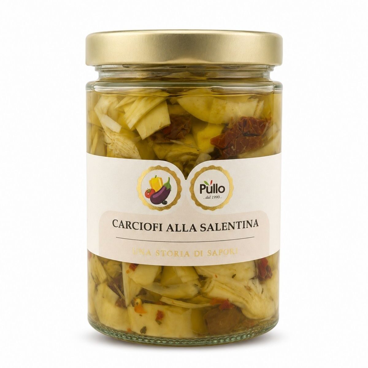 Carciofi alla Salentina – artičoky na salentský spôsob v oleji – Pullo 500 g