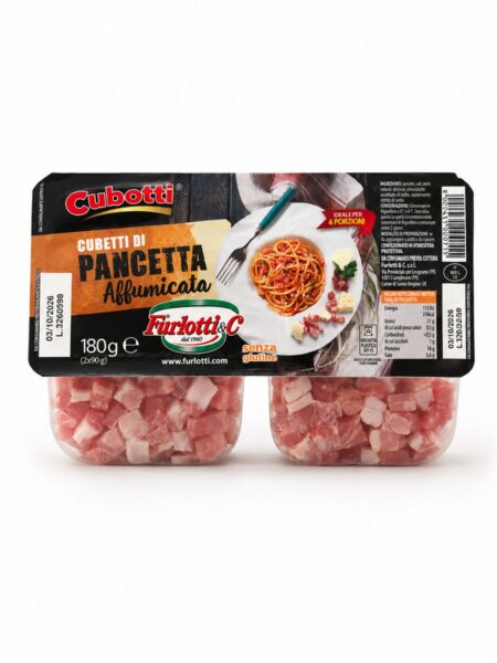 Cubotti di Pancetta Affumicata – kocky údenej bravčovej pancetty – Furlotti 180 g (2 × 90 g)