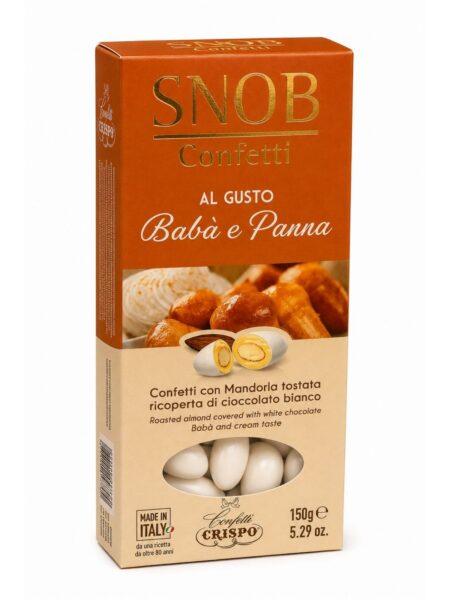 Confetti Snob Babà e Panna – dražé s praženou mandľou v bielej čokoláde 150 g