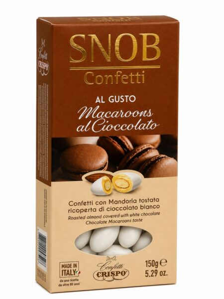 Confetti Snob al Gusto Macroons – dražé s praženou mandľou v bielej čokoláde s príchuťou čokoládových makróniek 150 g