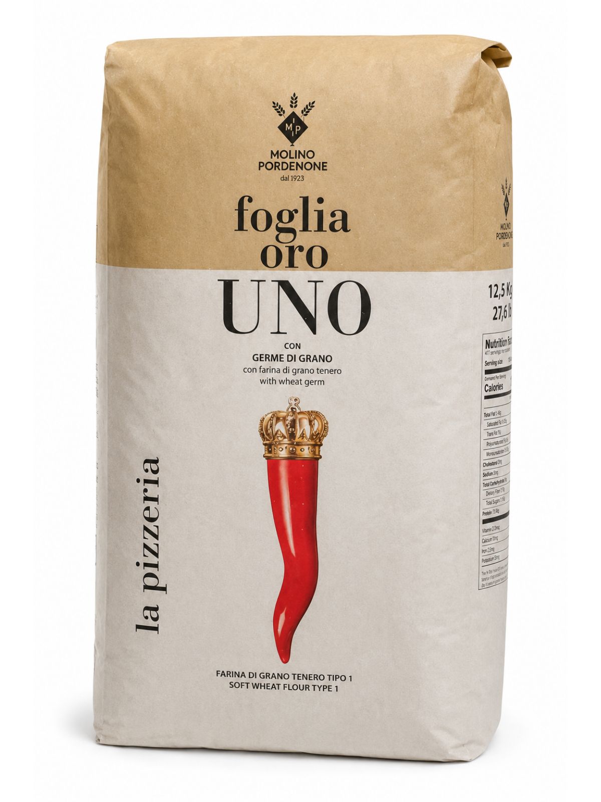Foglia Oro Uno con Germe di Grano – pšeničná múka typu 1 s praženými pšeničnými klíčkami – Molino Pordenone