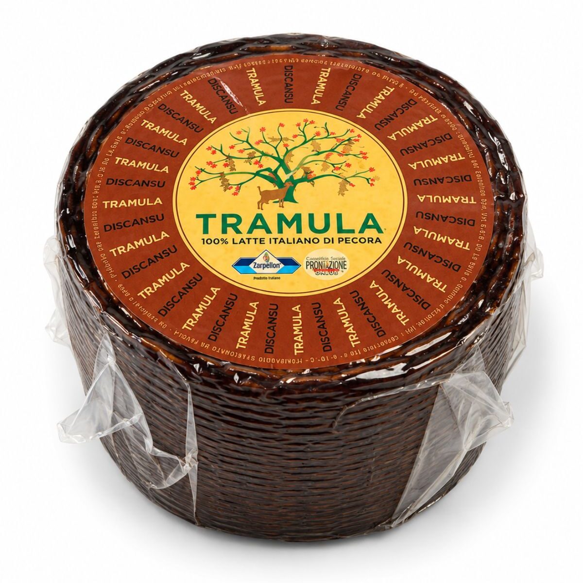 Formaggio di Pecora Discansu – polotvrdý zrejúci ovčí syr z pasterizovaného ovčieho mlieka s nejedlou ošetrenou kôrkou – Tramula cca 1,6kg