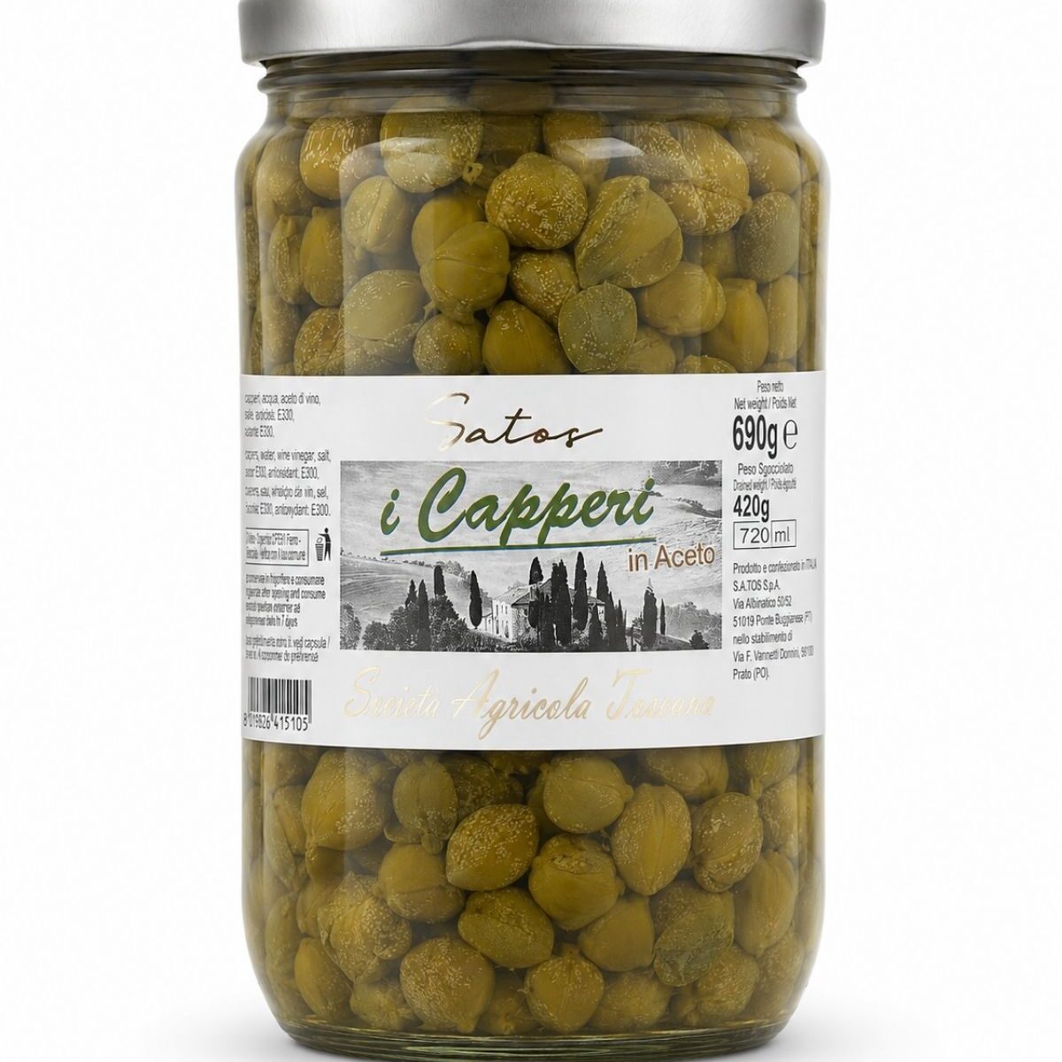 I Capperi in Aceto – kapary vo vínnom octe – Satos 690 g