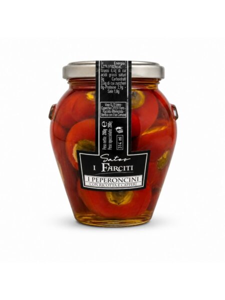I Peperoncini con Ricotta e Capperi – papričky plnené ricottou a kaparami – Satos 280 g
