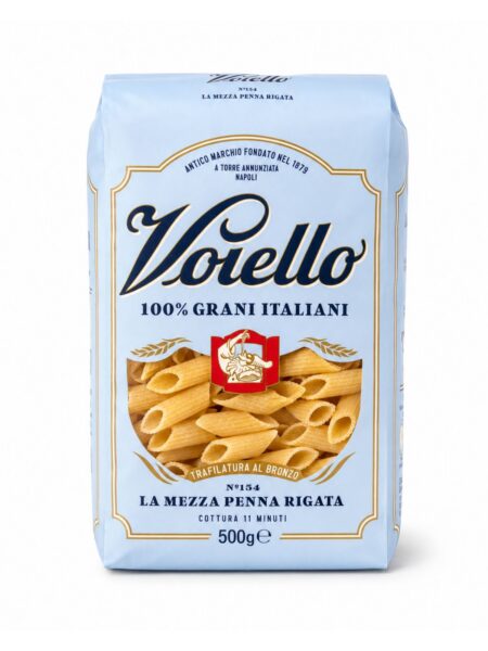 La Mezza Penna Rigata N°154 – krátke vrúbkované penne zo semoliny z tvrdej pšenice – Voiello 500 g