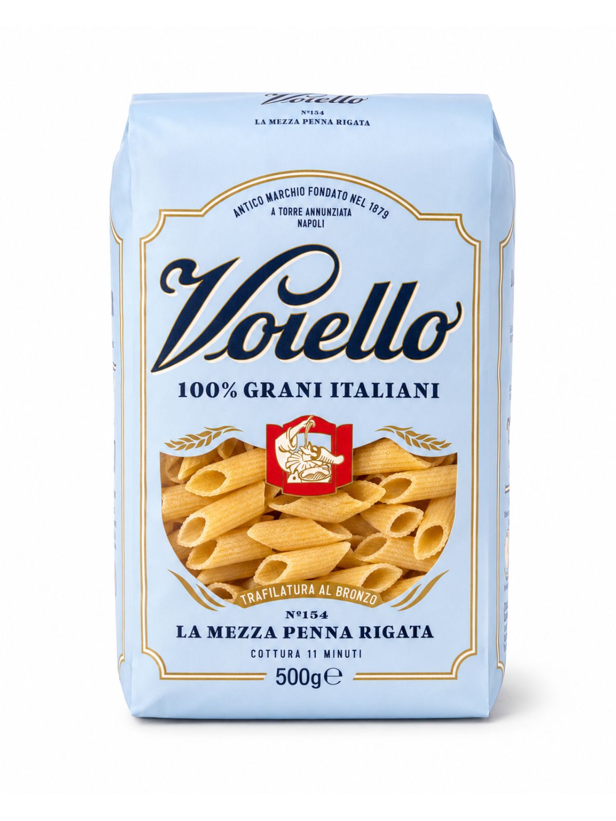 La Mezza Penna Rigata N°154 – krátke vrúbkované penne zo semoliny z tvrdej pšenice – Voiello 500 g
