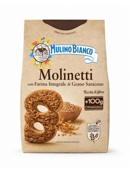 Molinetti – krehké sušienky s ovsom a celozrnnou pohánkovou múkou – Mulino Bianco 800 g