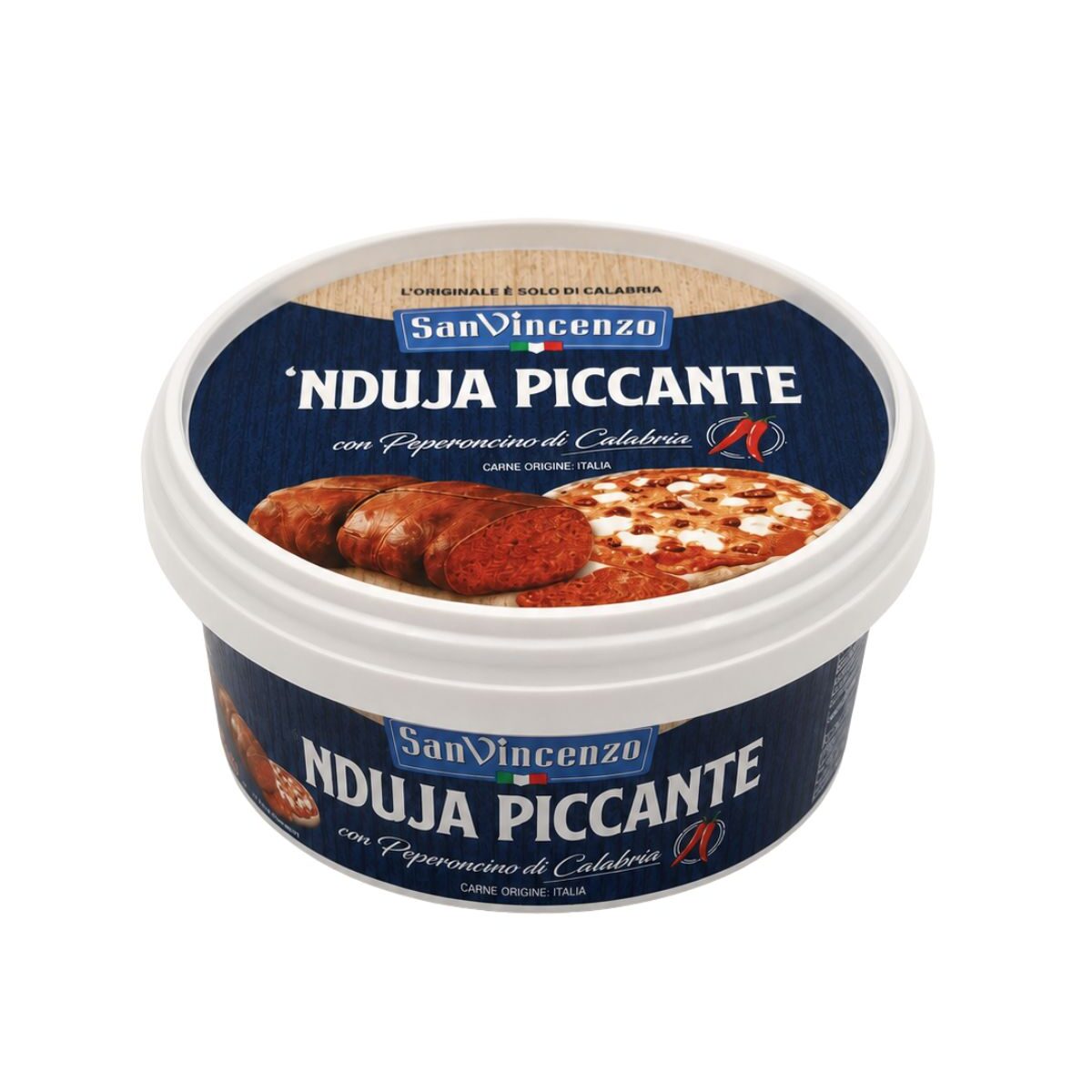 ’Nduja Piccante con Peperoncino di Calabria – pikantná roztierateľná bravčová saláma s kalábrijskou čili paprikou – San Vincenzo 500 g