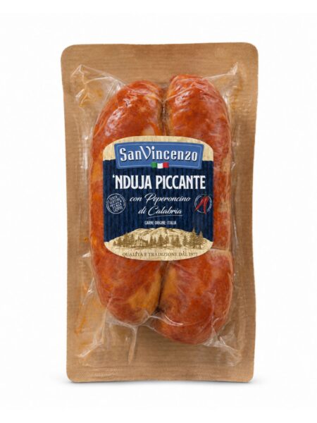 ’Nduja Piccante con Peperoncino di Calabria – pikantná kalábrijská roztierateľná bravčová saláma – San Vincenzo cca 500g