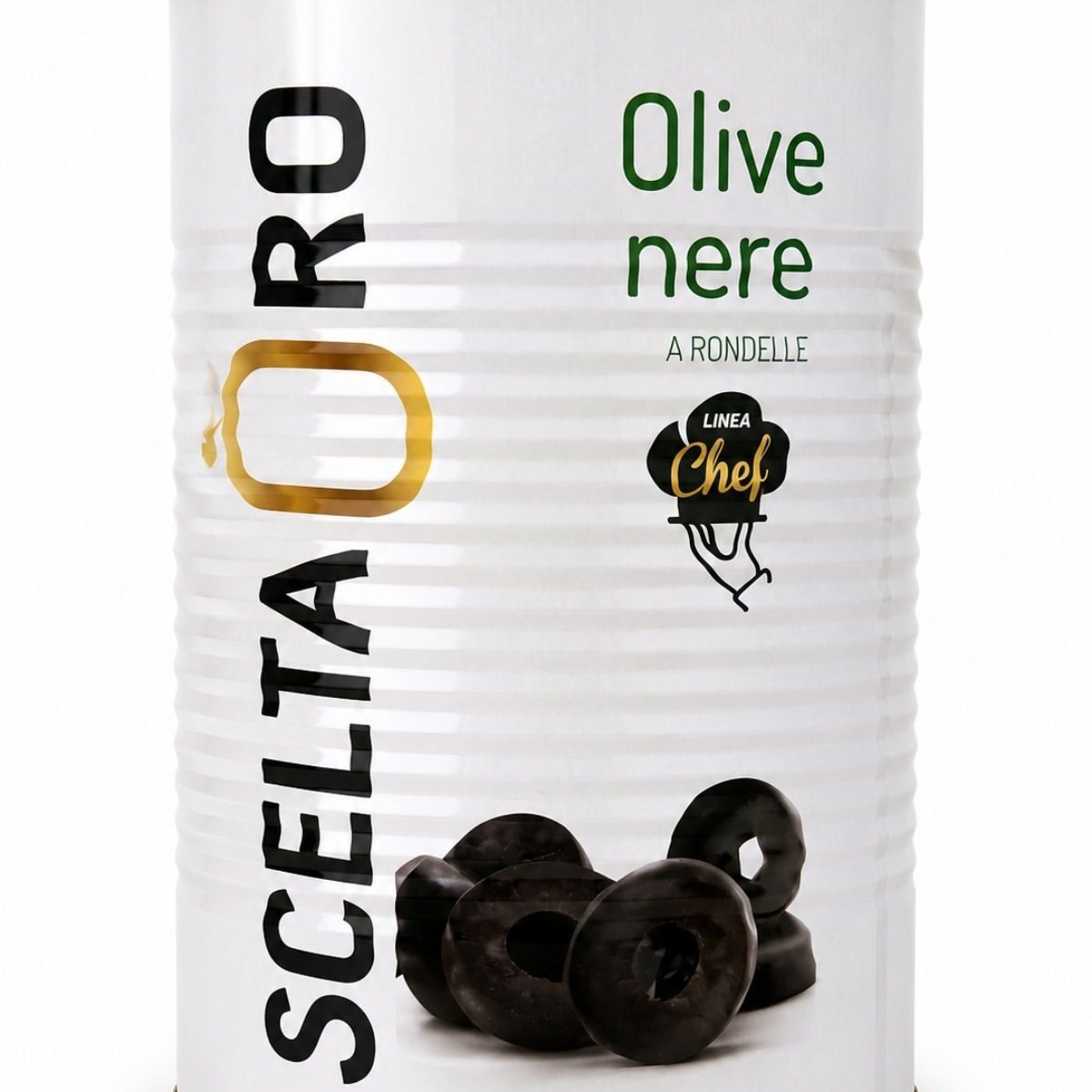 Olive Nere a Rondelle – krájané čierne olivy v náleve – Scelta Oro 4,2 kg