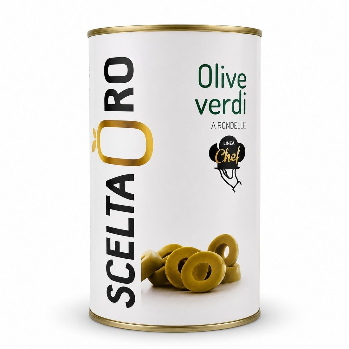 Olive Verdi a Rondelle – krájané zelené olivy v náleve – Scelta Oro 4,2 kg