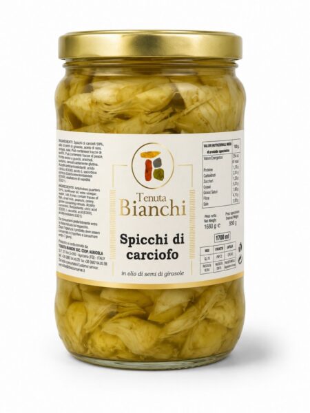 Spicchi di Carciofo in Olio di Semi di Girasole – štvrtiny artičokov v slnečnicovom oleji – Tenuta Bianchi 1680 g