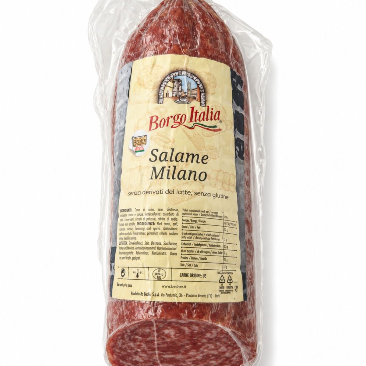 Salame Milano – milánska sušená bravčová saláma – Borgo Italia cca 1,8kg