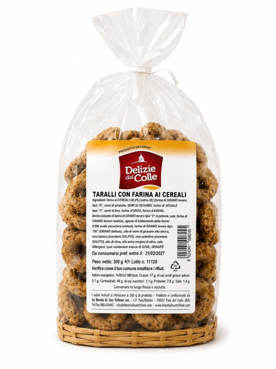 Taralli ai Cereali – taralli s obilninami Delizie dal Colle 300 g