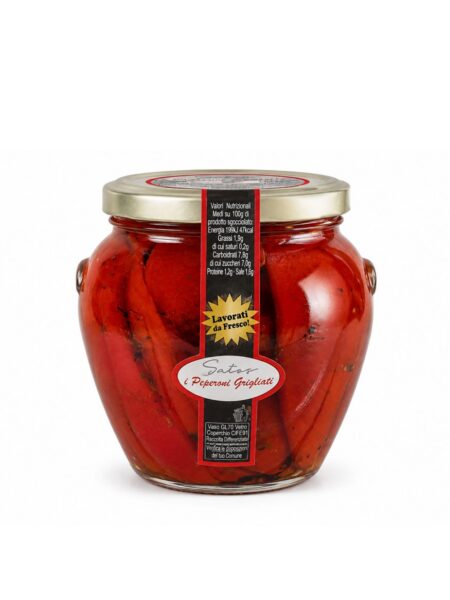 Peperoni Grigliati – grilované lúpané papriky Satos 520 g