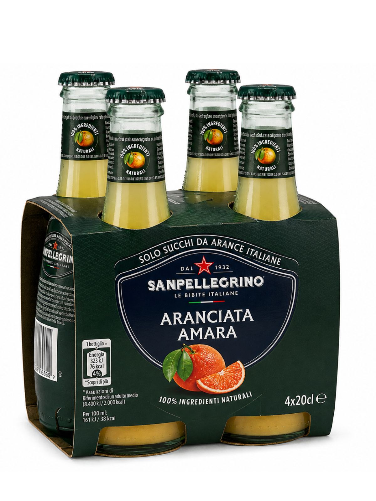 Sanpellegrino Aranciata Amara – horký pomarančový sýtený nápoj 4 × 200 ml
