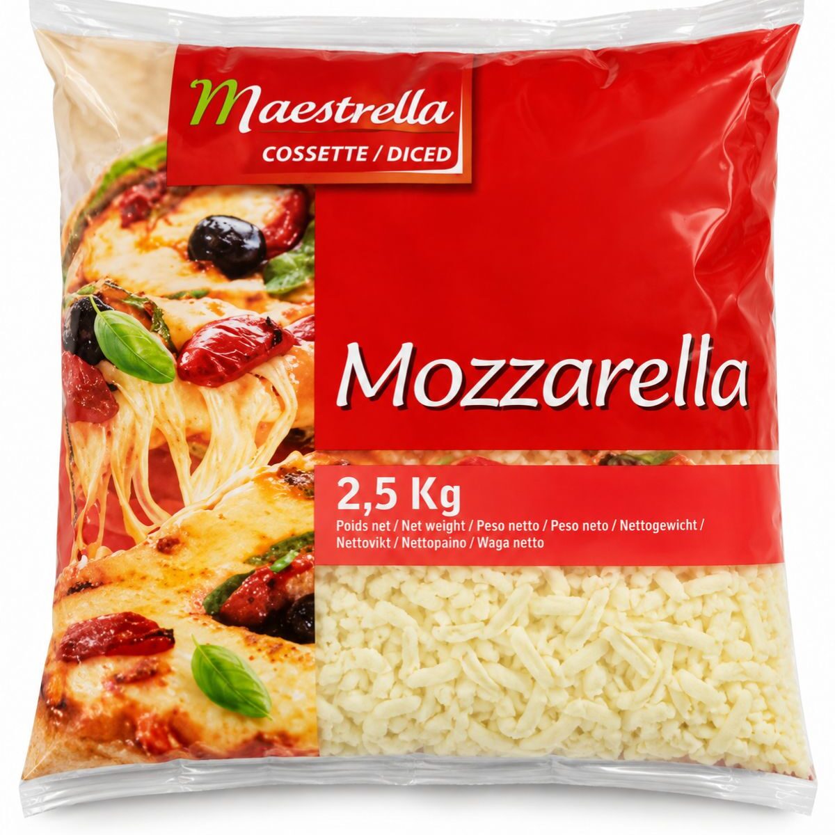 Mozzarella – strúhaný syr  Maestrella 2,5 kg