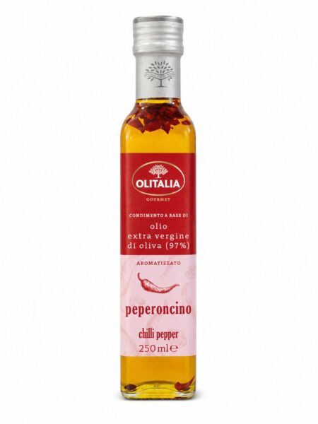 Olio extra vergine Peperoncino – ochutený extra panenský olivový olej s chilli Olitalia 250 ml
