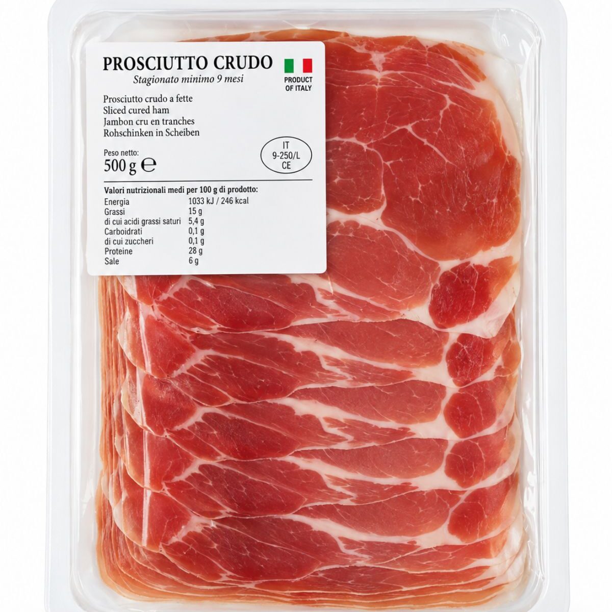 Prosciutto Crudo a Fette – sušená šunka plátky Corte Buona  500 g