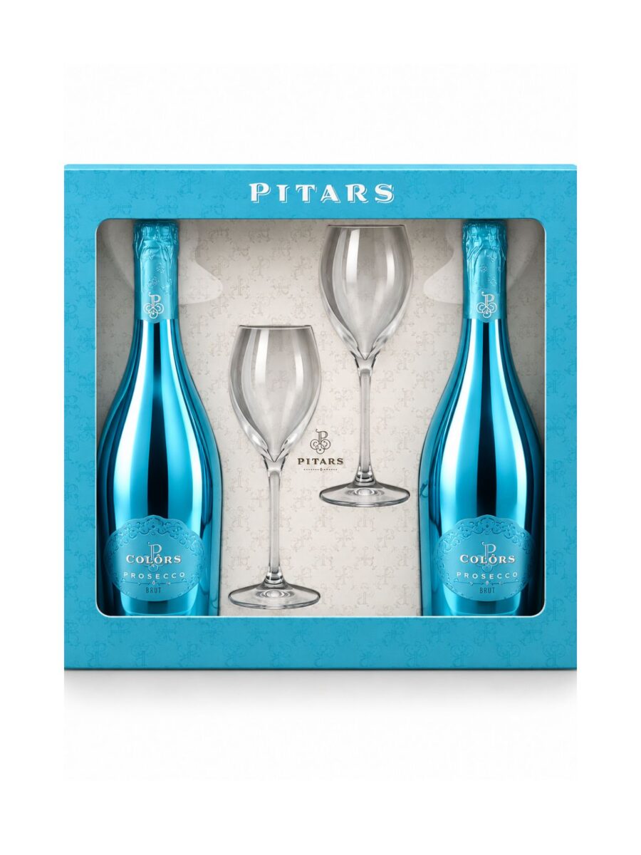 Darčekový set Prosecco Brut 2 × 0,75 l + 2 poháre