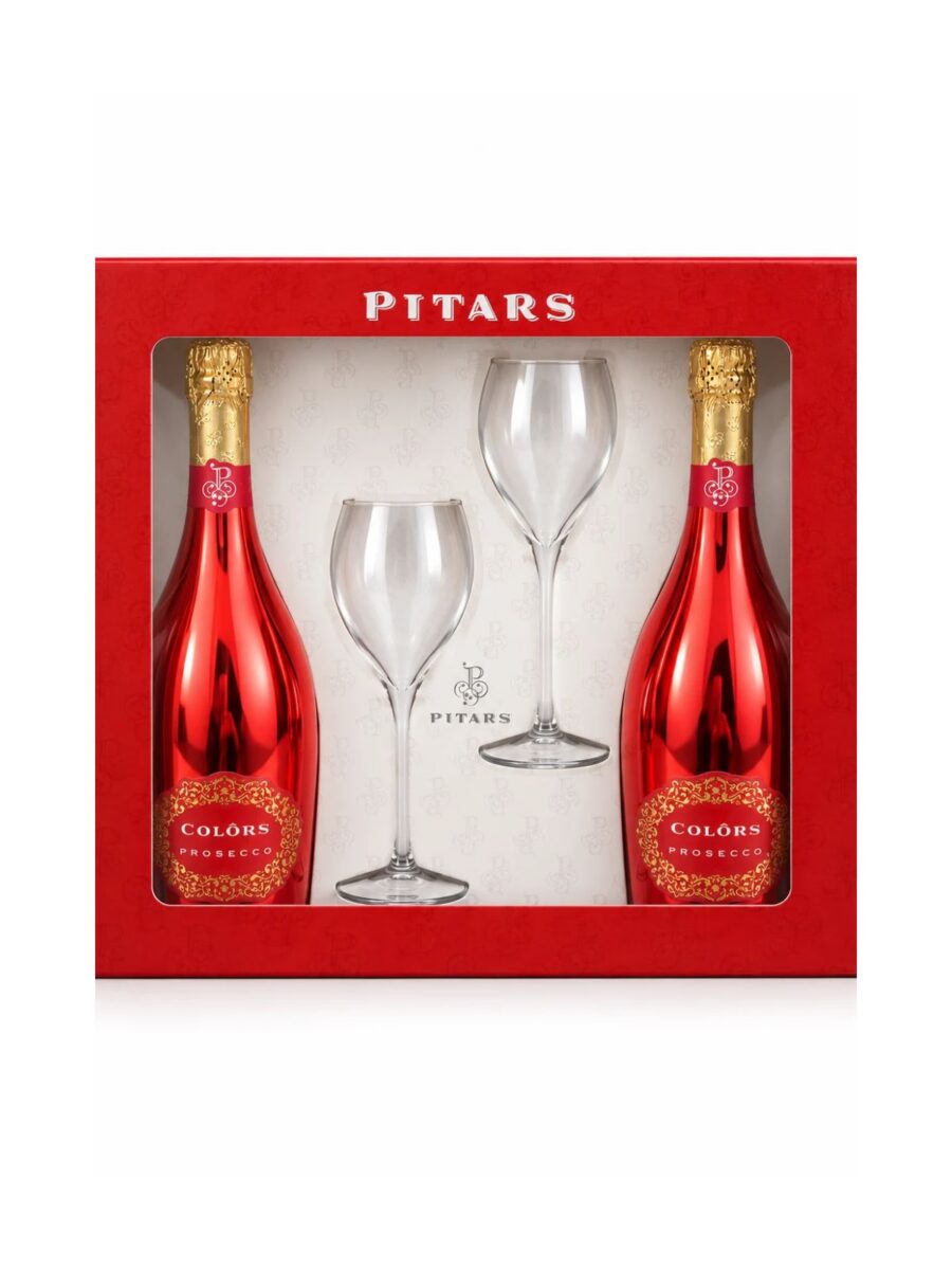 Darčekový set Prosecco DOC Brut 2 × 0,75 l + 2 poháre