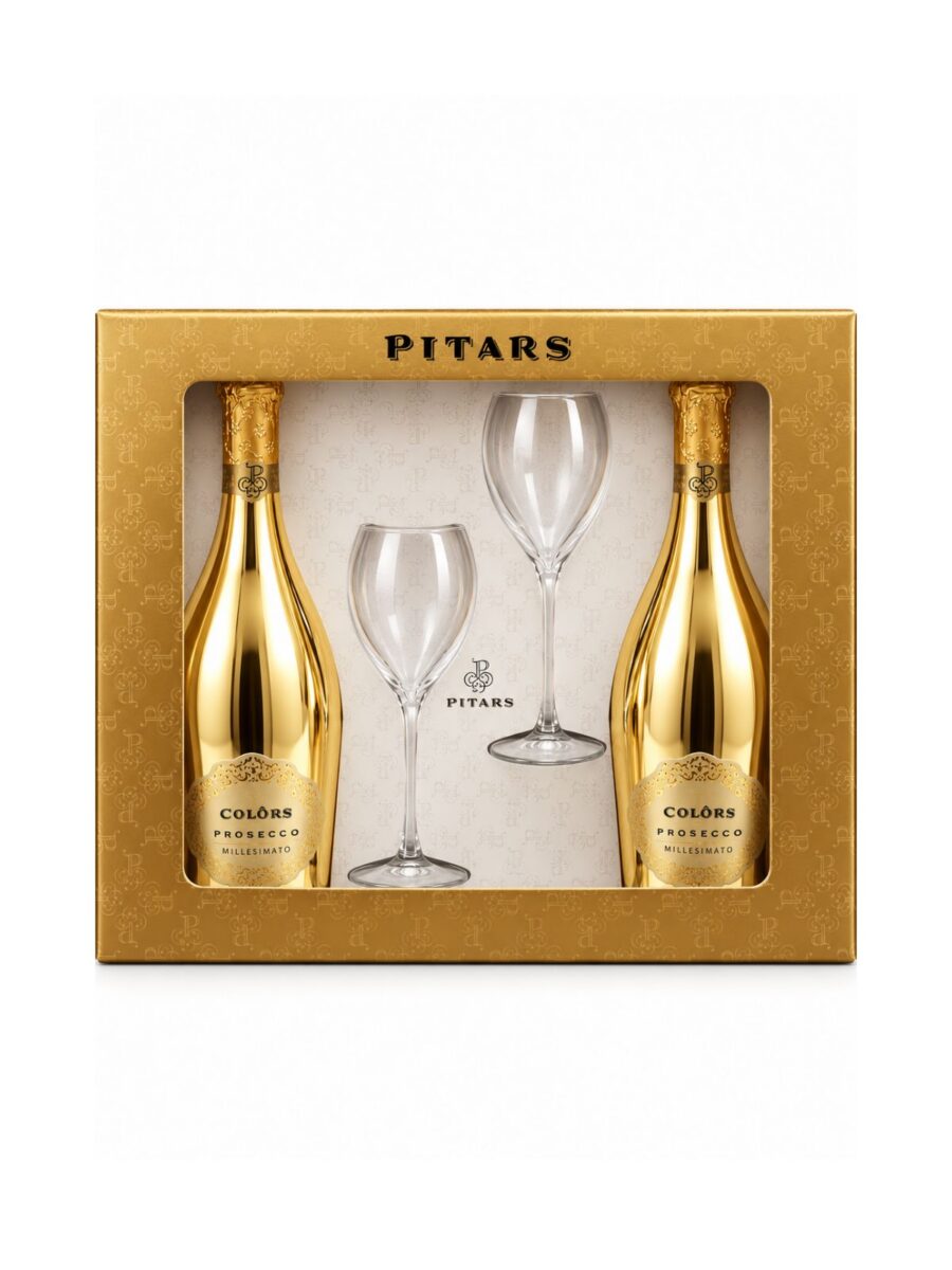 Darčekový set Prosecco Extra Dry 2 × 0,75 l + 2 poháre